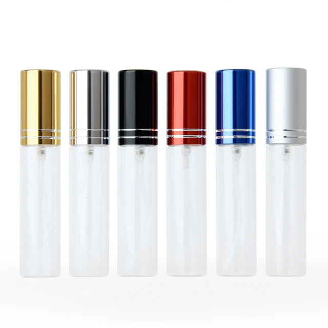 Paquete De Botellas De Cristal 10ml Con Tapa Metalica Mix Color 6 Piezas