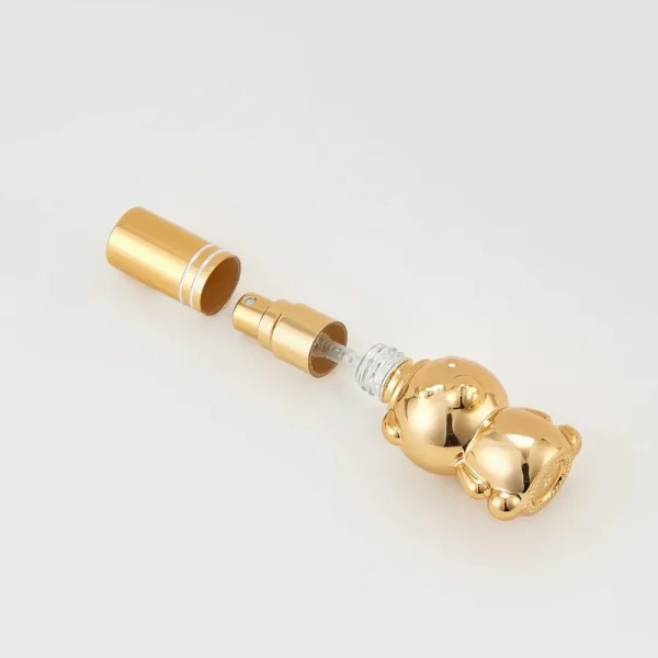 Perfumero Oso 8ml Tapa Metálica Dorado