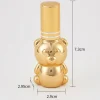 Perfumero Oso 8ml Tapa Metálica Dorado