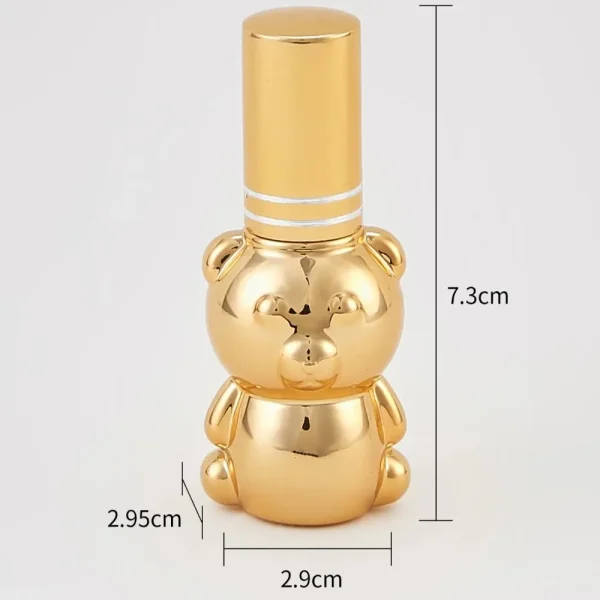 Perfumero Oso 8ml Tapa Metálica Dorado