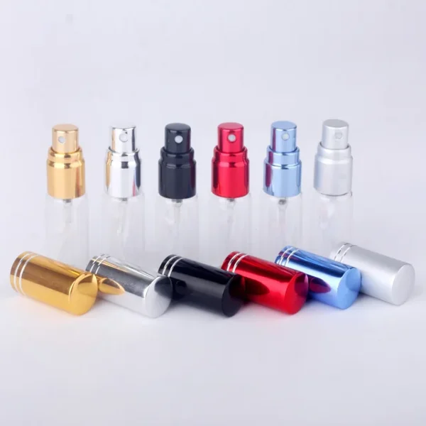 Paquete De Botellas De Cristal 5ml Con Tapa Metalica Mix Color 6 Piezas