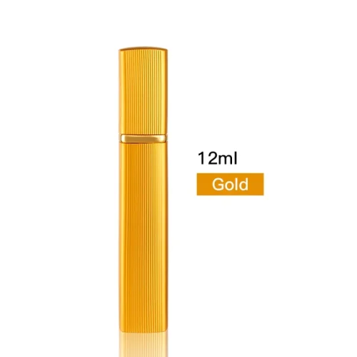 Perfumero Cuadrado 12ml Metalico Dorado