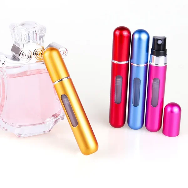 Perfumero 8ml Autorecargable Rosa Metalico