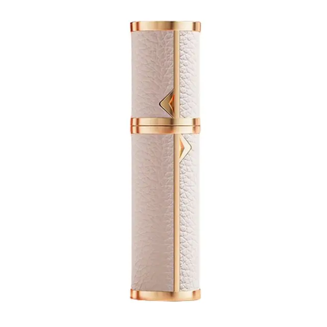 Perfumero 5ml Autorecargable De Seguridad Blanco De Cuero Tipo Piel