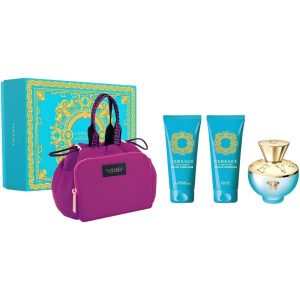 Versace Set Dylan Tourquoise 100ml + Body Gel + Shower Gel + Bolsa Morada