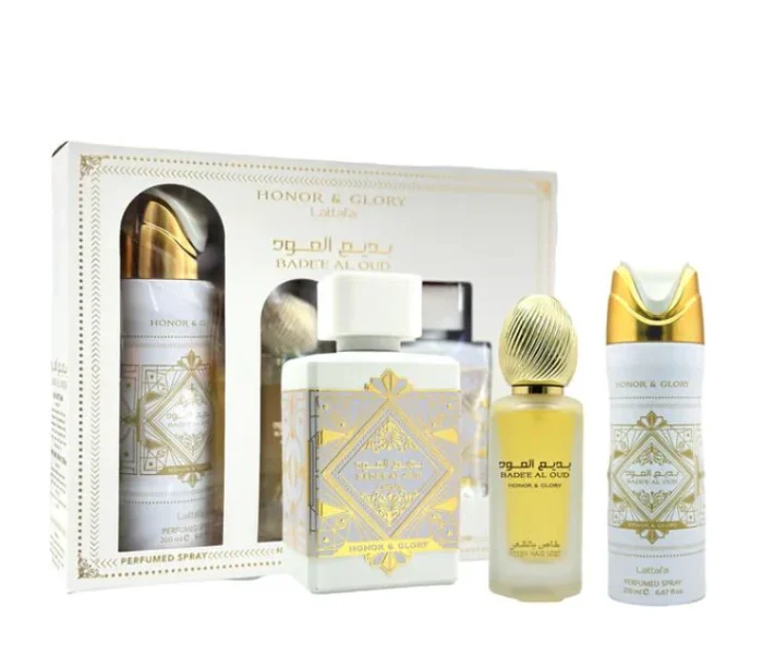 Lattafa Set Bade’e Al Oud Honor & Glory 3 piezas