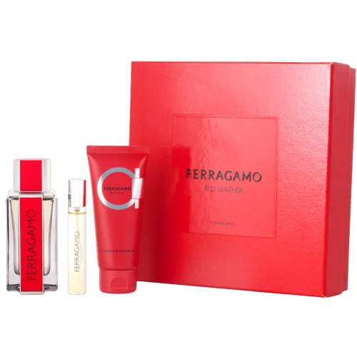Salvatore Ferragamo Set Red Leather 100ml + 10ml + Shampoo