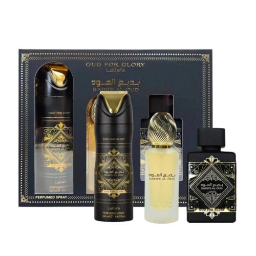 Lattafa-Oud-For-Glory-set Lattafa Set Bade’e Al Oud For Glory 3 piezas