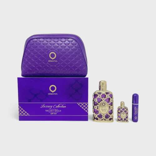 Orientica Set Velvet Gold 4 Piezas Cosmetiquera