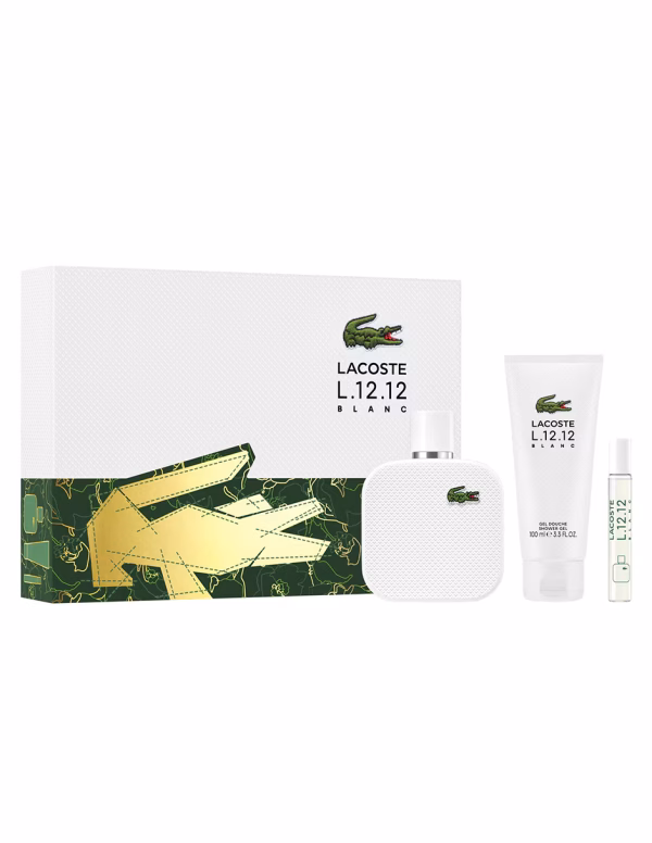 Lacoste Set L.12.12 Blanc EDT 100ml + 7ml + gel de ducha