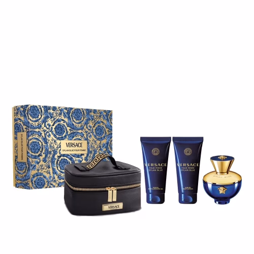 Versace Set Dylan Blue Pour Femme 100ml + Body Lotion + Shower Gel + Cosmetiquera